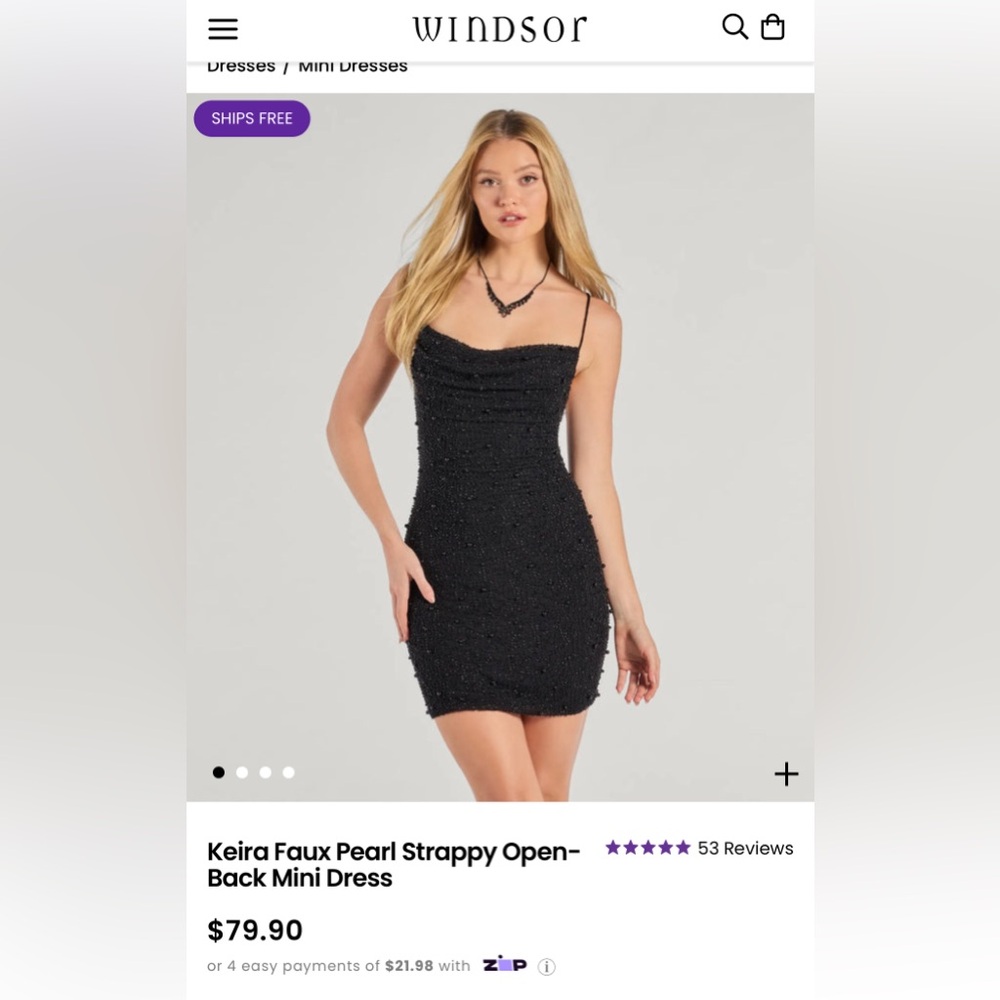 Windsor Black Textured Mini Dress